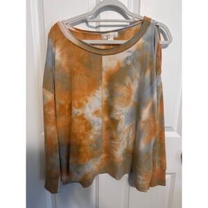 Band of Gypsies L/S Tie Dye Cold Shoulder Sweater Medium